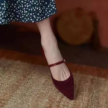 Красная женская летняя обувь с острым носком Stilito на каблуке Туфли на высоком каблуке для женщин 2024 Туфли-лодочки с шикарным носком Горячий корейский стиль 35