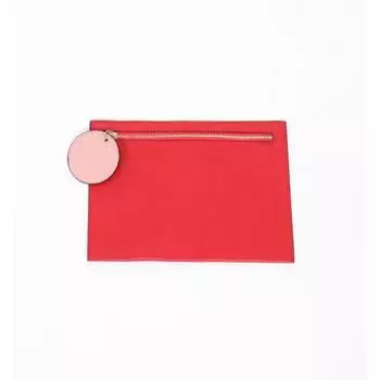 Красная женская сумка с кожаной отделкой