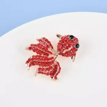 Красная золотая рыбка брошь со стразами для женщин вечерние офисные повседневные броши булавки подарки