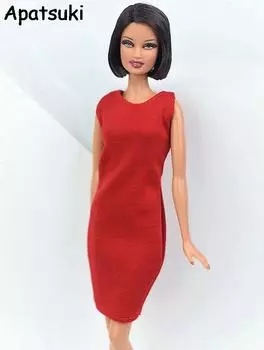 Красное 1:6 Модное платье для куклы Барби Одежда Вечерние платья Vestido Джемпер Юбка для куклы Барби Наряды 1/6 Кукольные аксессуары красный
