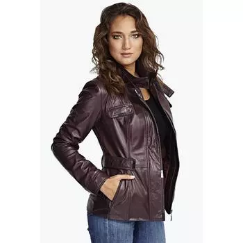 Красное антикварное кожаное пальто Adele Claret