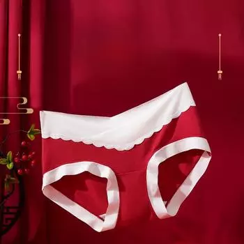 Красное хлопковое нижнее белье для беременных женщин, класс 7А, антибактериальные женские треугольные трусы, легкие дышащие трусы-бандажи, трусы для беременных M красный
