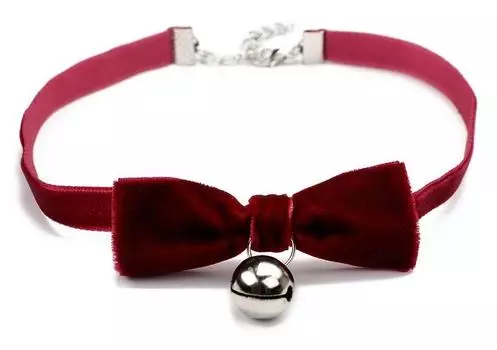 Красное колье с бантом TU прозрачный