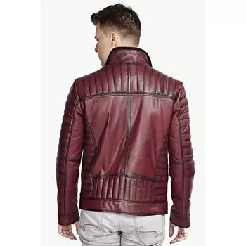 Красное кожаное пальто Lorenzo Claret