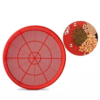 Красное круглое сито для сушки мелкоячеистых изделий, практичное, легкоочищаемое, пищевое стеллажное устройство для рыбы, зерна 4mm Hole Diameter