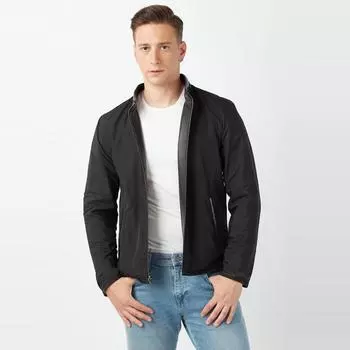 Красное мужское пальто Garni из натуральной кожи двустороннее