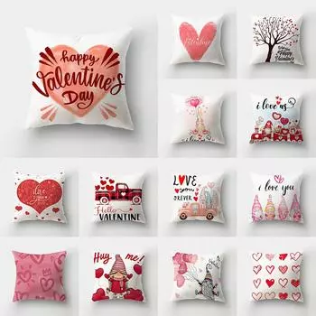 Красное, розовое сердце, пара, наволочка с любовью, домашняя гостиная, диван, украшение на сиденье, наволочка 40X40CM