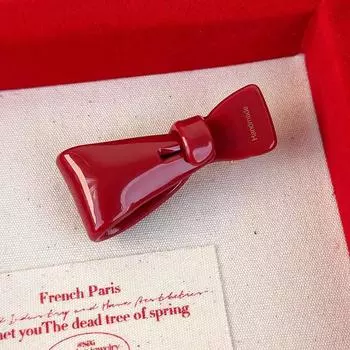 Красные ацетатные заколки-банты для волос, заколки-крабы для волос в виде сердечек, заколки-зажимы для челки для женщин, девушек, заколки для волос, новогодние аксессуары для волос, ретро, новые