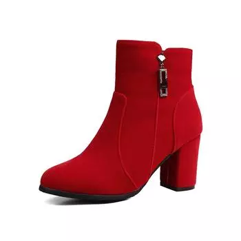 Красные черные женские ботильоны на высоком каблуке, маленькие большие размеры 33 52 34 чёрный