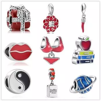 Красные губы бикини Тай Чи Чили висячие подвески из бисера подходят оригинальный модный браслет ювелирные изделия своими руками для женщин подарок