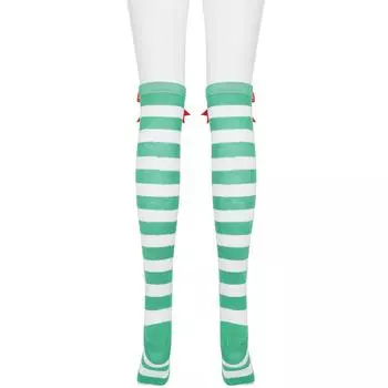 Красные и белые, черные и белые, милые полосатые рождественские чулки с бантиками, сексуальные чулки, женские сексуальные чулки average size