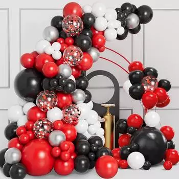 Красные и черные шары гирлянда арка комплект черный красный конфетти шар свадьба день рождения вечеринка выпускной детский душ декор шары as shown