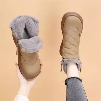 Красные и синие бархатные зимние сапоги из хлопка, теплые и утолщенные, легкие, с мехом, новые зимние сапоги для женщин, мода и отдых 35