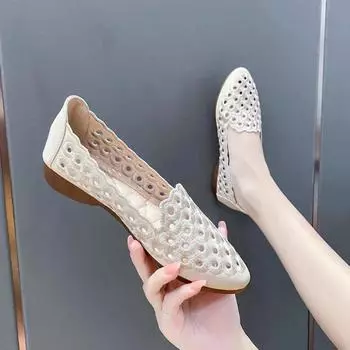 Красные кожаные женские мокасины с мягкой подошвой и острым носком, простые повседневные мокасины без шнуровки, корейские модные мокасины для путешествий, Прямая доставка 35 бежевый