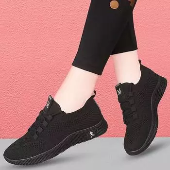 Красные кроссовки женские большие красные год рождения среднего возраста мать повседневные мягкая подошва нескользящие удобные квадратные танцевальные кроссовки 35 красный