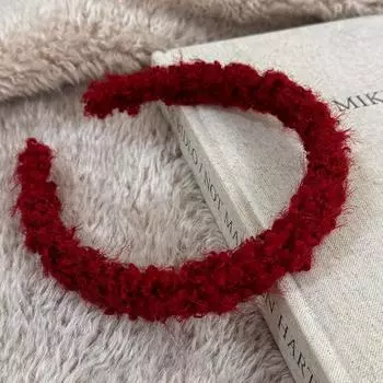 Красные новогодние повязки на голову Осень/Зима Ретро Вязаная шерстяная повязка для волос для Женщин Девушек Темперамент Обруч для волос Рождественские аксессуары