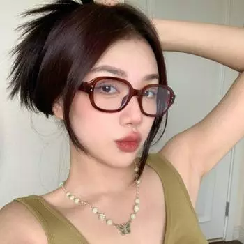 Красные очки для чтения в стиле ретро, очки с грубой оправой для близорукости, женские модные очки от 0 до -3,5 0