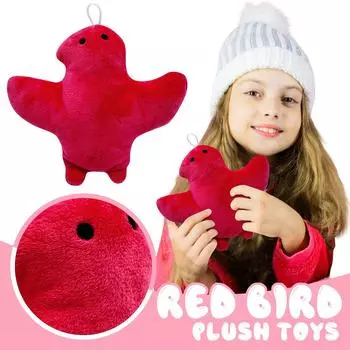 Красные птицы, наполненные плюшевыми куклами вокруг комикса, креативная декоративная игрушка красный