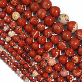 Красные яшмы 4, 6, 8, 10, 12 мм, круглые каменные бусины, свободные бусины для изготовления ювелирных изделий, модные аксессуары, 15 дюймов, сделай сам Dia 4mm