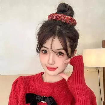 Красные резинки для волос для женщин и девочек, эластичные повязки на голову, рождественские аксессуары для волос, резинки для хвостиков, 1 шт.