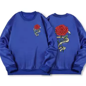 Красные розы, завернутые в ленты, печать, мужские толстовки с капюшоном, осенние теплые флисовые толстовки, простая мягкая толстовка с капюшоном, повседневный женский пуловер S чёрный