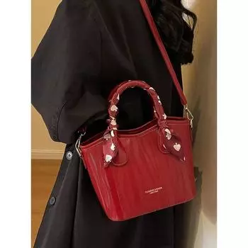 Красные сумки через плечо из искусственной кожи для девочек, роскошные дизайнерские универсальные маленькие сумки на молнии для женщин, модная сумка через плечо для вечеринок