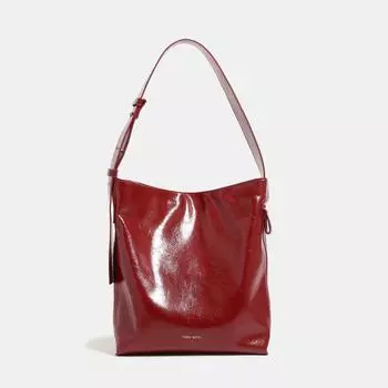 Красные сумки через плечо, новые женские универсальные сумки из искусственной кожи большой емкости через плечо, модные дорожные сумки для поездок на работу (30cm<Max Length<50cm)