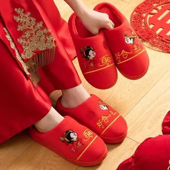 Красные свадебные туфли для приданого жениха и невесты - коллекция осень/зима 2024 года 290 for size 43-44