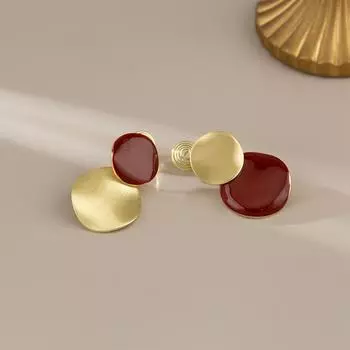 Красные винтажные серьги, высокие простые серьги, противомоскитная спираль, клипса для ушей, без пирсинга, женские