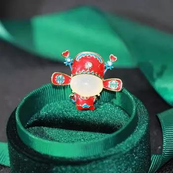 Красные женские броши, медные украшения, значки на одежду Tao Ma Tan, булавки, банкет Man