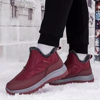 Красные зимние ботинки для женщин и мужчин, для зимнего туризма, для мужчин, для активного отдыха, водонепроницаемая обувь, рабочая обувь на платформе, ботинки по щиколотку 35 чёрный