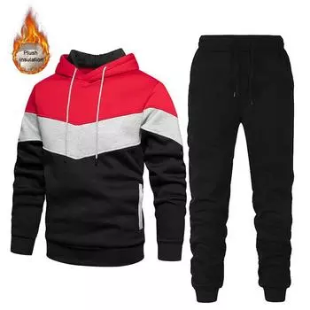 Красный 2025 Осень Зима Новый Стиль Комплект Из Двух Частей Толстовка + Брюки Мужской Спортивный Костюм Спортивные Костюмы Повседневная Уличная Одежда Мужские Наряды Спортивные Костюмы Комплект Спортивного Костюма S армия зеленый