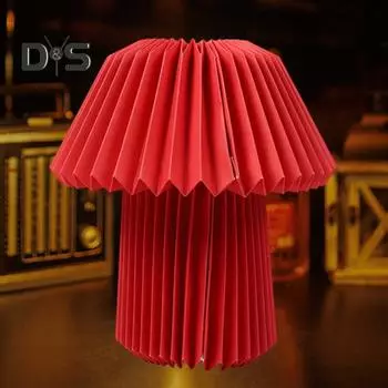Красный абажур в виде гриба, складная конструкция, термостойкий, ручной работы, декоративный абажур, подвесное украшение красный