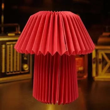 Красный абажур в виде гриба, складная конструкция, термостойкий, ручной работы, декоративный абажур, подвесное украшение красный