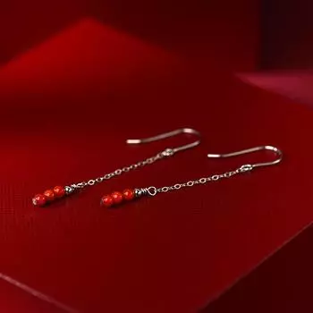 Красный агат кисточка крючок для уха длинные серьги серьги для круглого лица красные серьги новый стиль для года зодиака