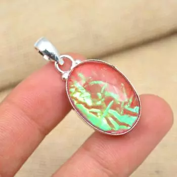 Красный австралийский тройной опаловый драгоценный камень стерлингового серебра 925 пробы ручной работы красивые подвесные украшения 1.57 Inches красный