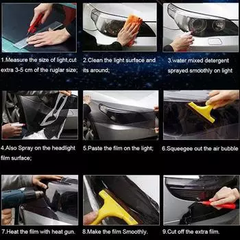 Красный автомобильный фонарь, тонировочная виниловая пленка, наклейка на противотуманную фару, задний фонарь, матовая дымчатая пленка 60x30 см красный