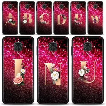 Красный чехол для телефона с буквами A-Z в стиле ретро для Xiaomi Redmi Note 11 9 8 10 Pro 9s 8t 7 10pro Max, чехол для Redmi 11 9 9c 9a 8 8a 7 7a For Redmi 7A