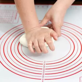 Красный/черный силиконовый коврик для выпечки, коврик для раскатывания теста, помадки, коврик с измерением, кухонные гаджеты, аксессуары для готовки