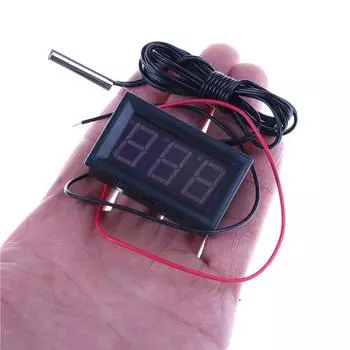 Красный цифровой термометр Дк12В с датчиком температуры зонда Темп -50~110К привел красный