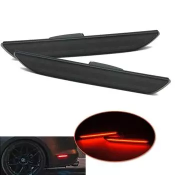 Красный цвет боковой фонарь дымчатый задний боковой габаритный отражатель лампы бампер сигнальный светильник для Ford Mustang 2015 2016 2017 2018 светодиодный дым