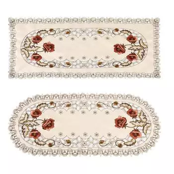 Красный цветочный цветок полый вышитый скатерть бегунка Ришелье декор стола Rectangle