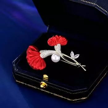 Красный цветок брошь модная легкая роскошная высококачественная булавка-цветок ниша новый продукт персонализированная брошь аксессуары красный