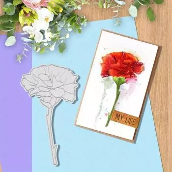 Красный цветок Металлические трафареты для вырезания штампов для скрапбукинга/фотоальбома Декоративное тиснение DIY бумажные открытки серебряный