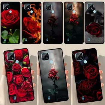 Красный цветок розы для Realme GT Neo 2 3 Master 8i 9i 8 9 Pro Plus C35 чехол для OnePlus 9 10 Pro 9R 10R Nord2 Realme C21