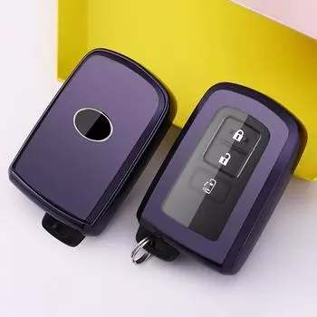 Красный фиолетовый чехол для брелока для Toyota для RAV4 для Camry для Avalon для Highlander автомобильный корпус для брелока чехол для ключа красный