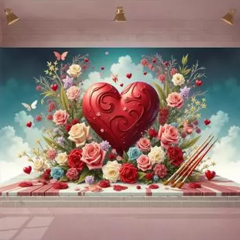 Красный фон для фотосъемки ко Дню святого Валентина Романтический баннер ко Дню святого Валентина Реквизит для фотосъемки красный