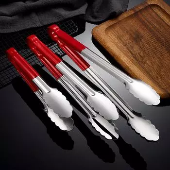 Красный герметик, немагнитный многофункциональный зажим для еды из нержавеющей стали, зажим для еды, зажим для барбекю, силиконовый зажим для хлеба, принадлежности для выпечки 9inch-A