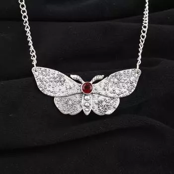 Красный гранат драгоценный камень 925 стерлинговое серебро ювелирная подвеска 0,7 подарок на день рождения CP-35-16