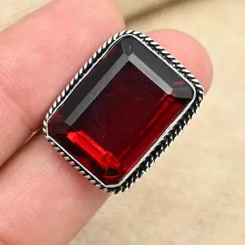 Красный гранат драгоценный камень стерлингового серебра 925 пробы ручной работы свадебный подарок кольцо ювелирные изделия 4 красный